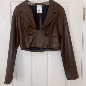 Lelis leather brown top